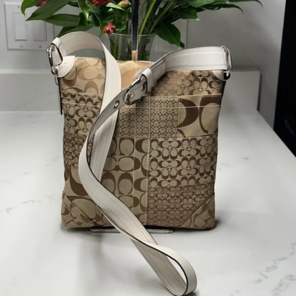 Coach Signature Jacquard Patchwork with Leather & Snake Trim - Picture 5 of 15